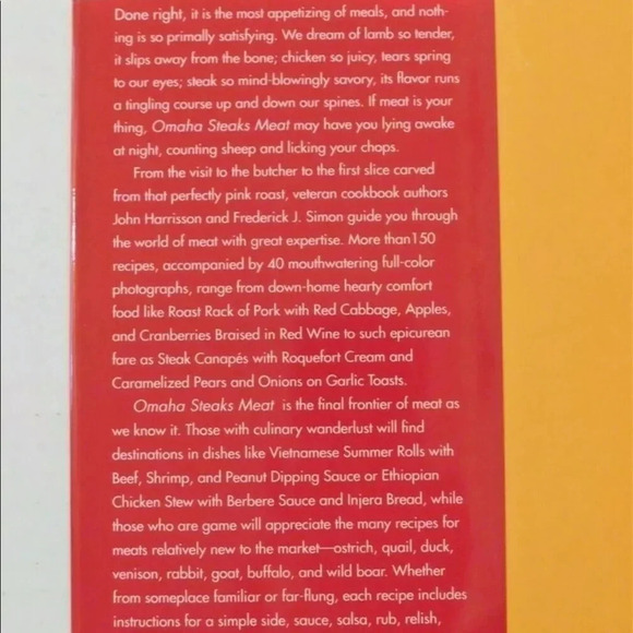 *Final Price* MEAT - Omaha Steaks - Cook Book EUC Hardcover Grilling Home Meals - Picture 3 of 6